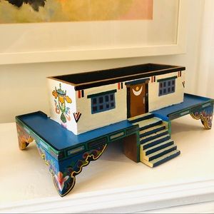 Vintage South Asian hand crafted box folk art